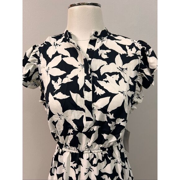 NWT Joie Women's Krystina Floral Ruffle Sleeve Mini Dress Navy White Size XS - Picture 2 of 7